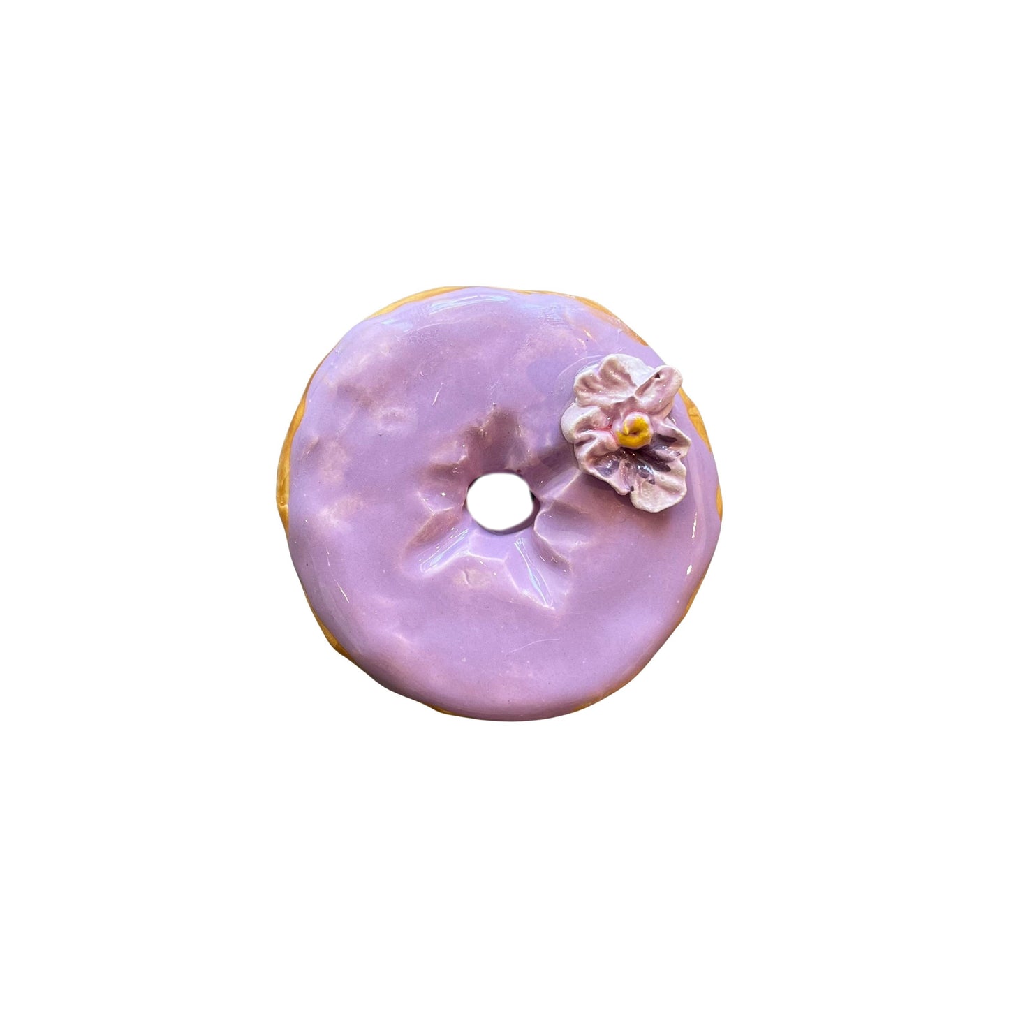 Lilac Donut With Purple Pansy (Day Old)