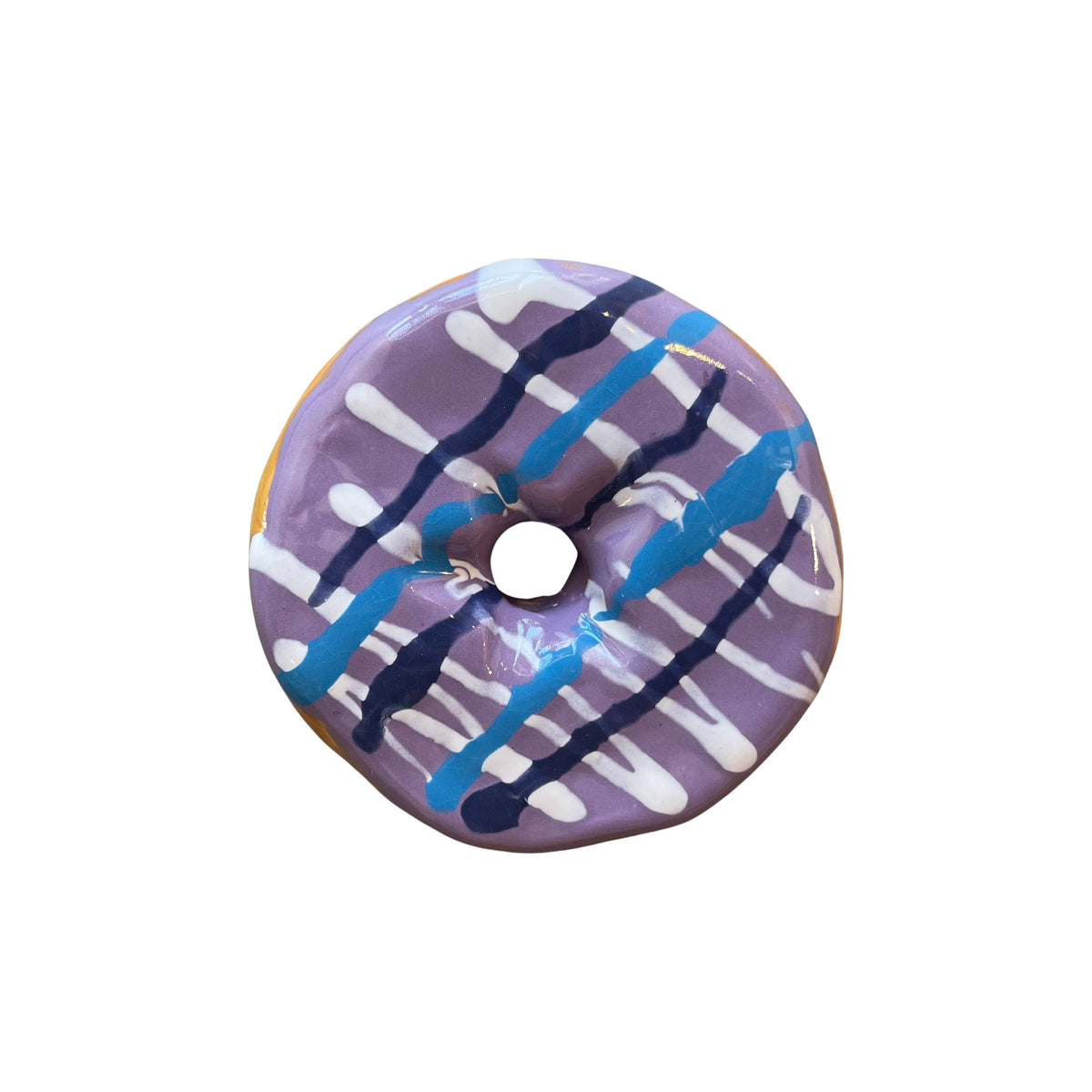 Lavender Donut With Stripes And Drizzle (Day Old)