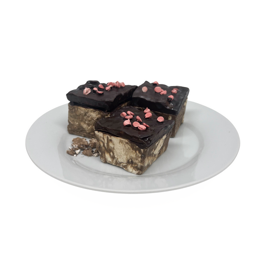 Three Plated Brownies With Pink Chips 6