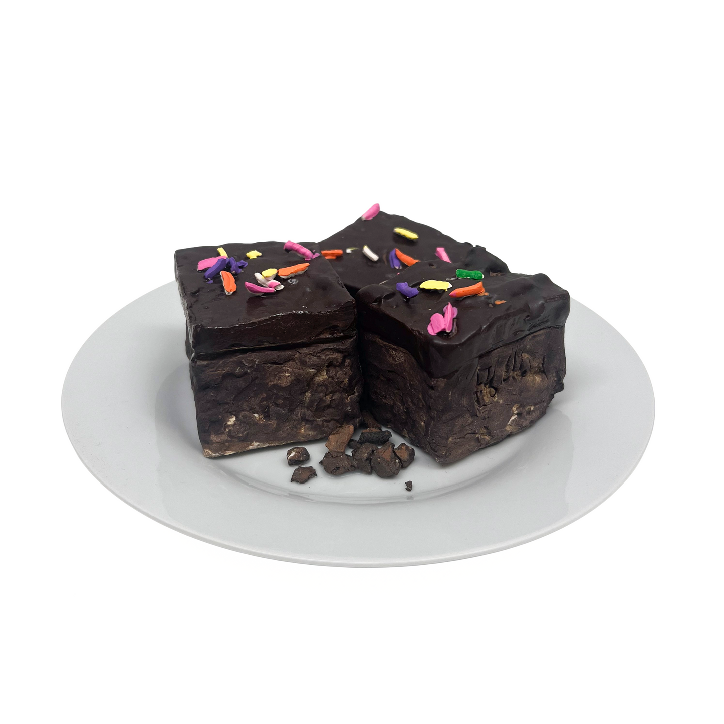 Three Plated Brownies With Sprinkles 7