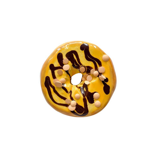 Orange Donut With Chocolate Drizzle & Chips