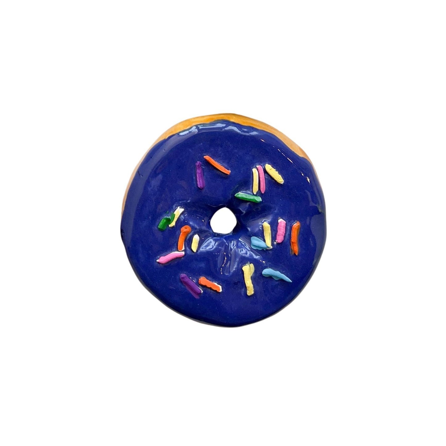 Royal Blue Donut With Multi Sprinkles
