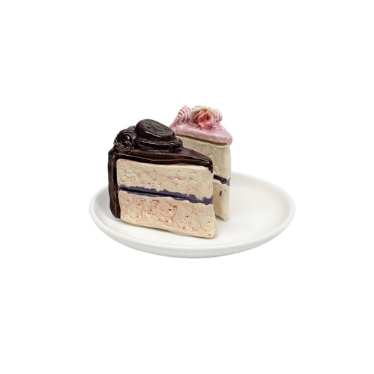 Plated Chocolate And Rose Cake Slices 31