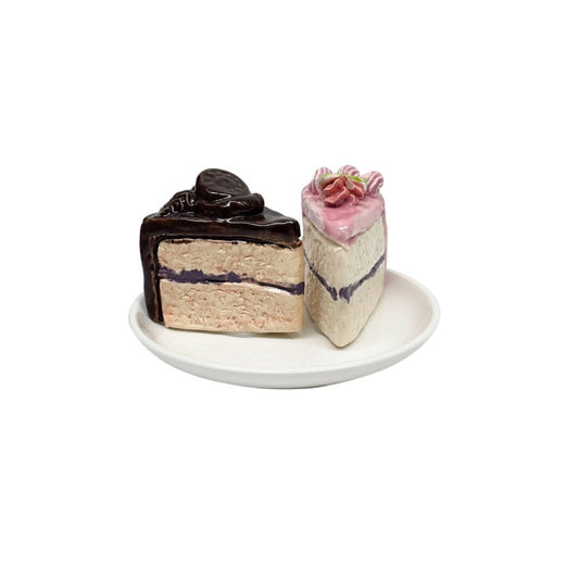 Plated Chocolate And Rose Cake Slices 30