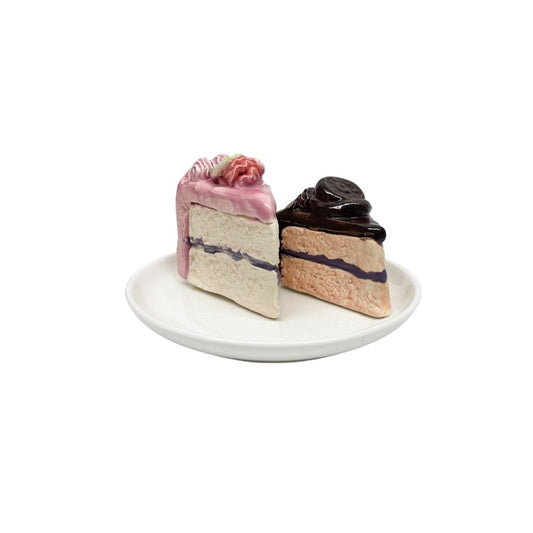 Plated Chocolate And Rose Cake Slices 33