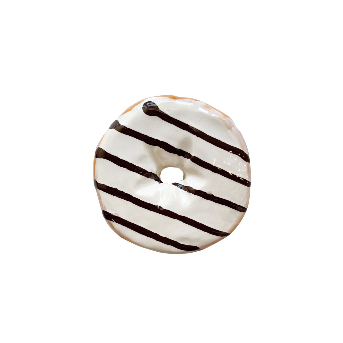 Vanilla Donut With Chocolate Stripes