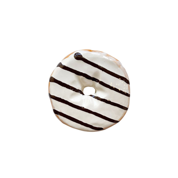 Vanilla Donut With Chocolate Stripes
