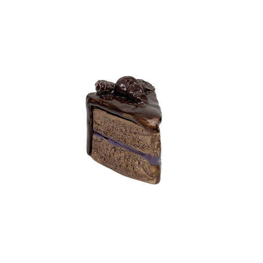 Chocolate Lavender Cake Slice