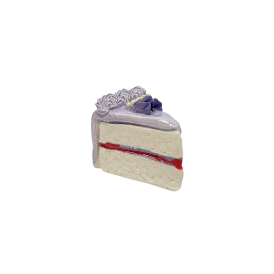 Lavender Cake Slice With Rose