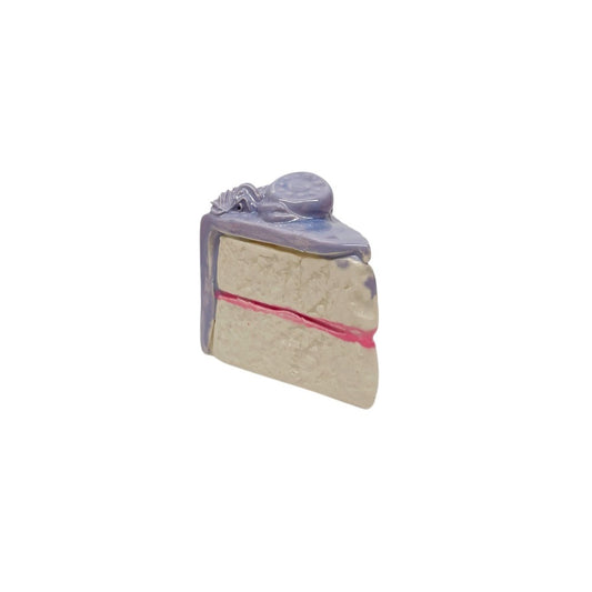 Lavender Cake Slice With Medallion