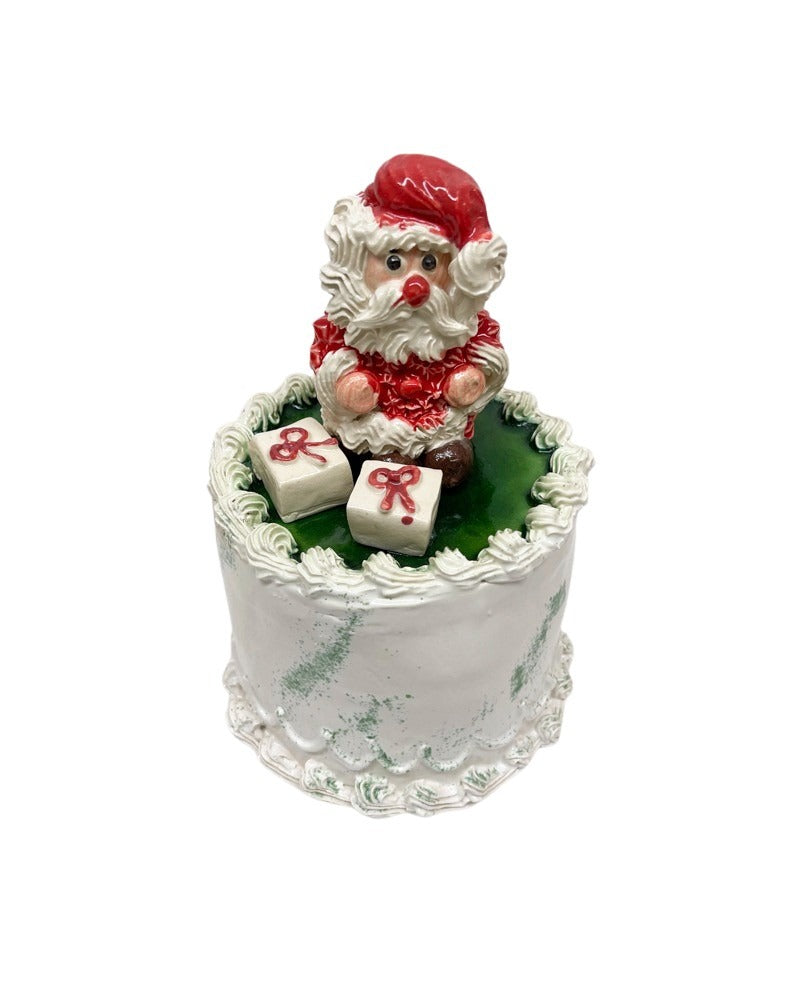 Santa Claus With Presents Topped Vanilla Cake 30
