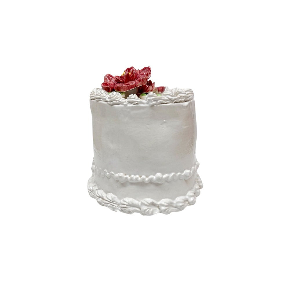 Red Poinsettia Topped Petite Vanilla Cake 37
