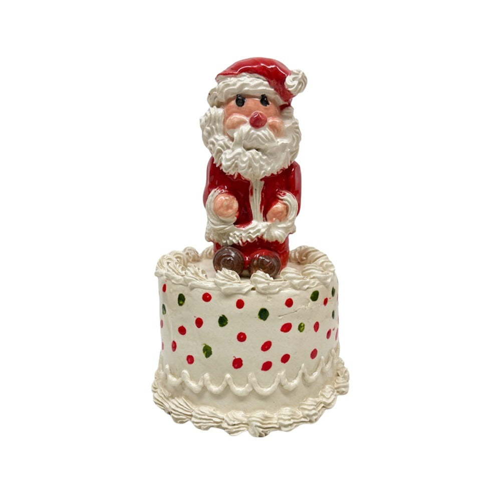 Santa Topped Petite Vanilla Holiday Cake 32 (Day Old)