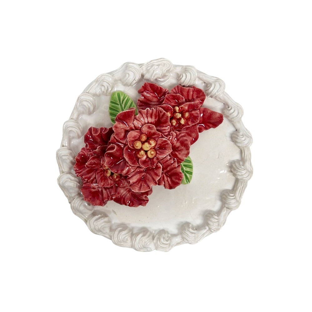 Red Poinsettia Topped Vanilla Cake 42