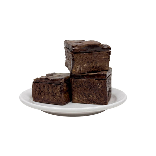 Three Plated Plain Brownies 111