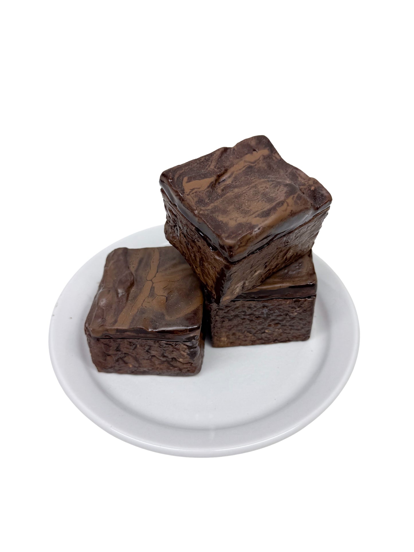 Three Plated Plain Brownies 111