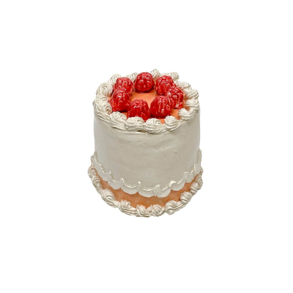 Petite Raspberry Topped Stripe Cake 12