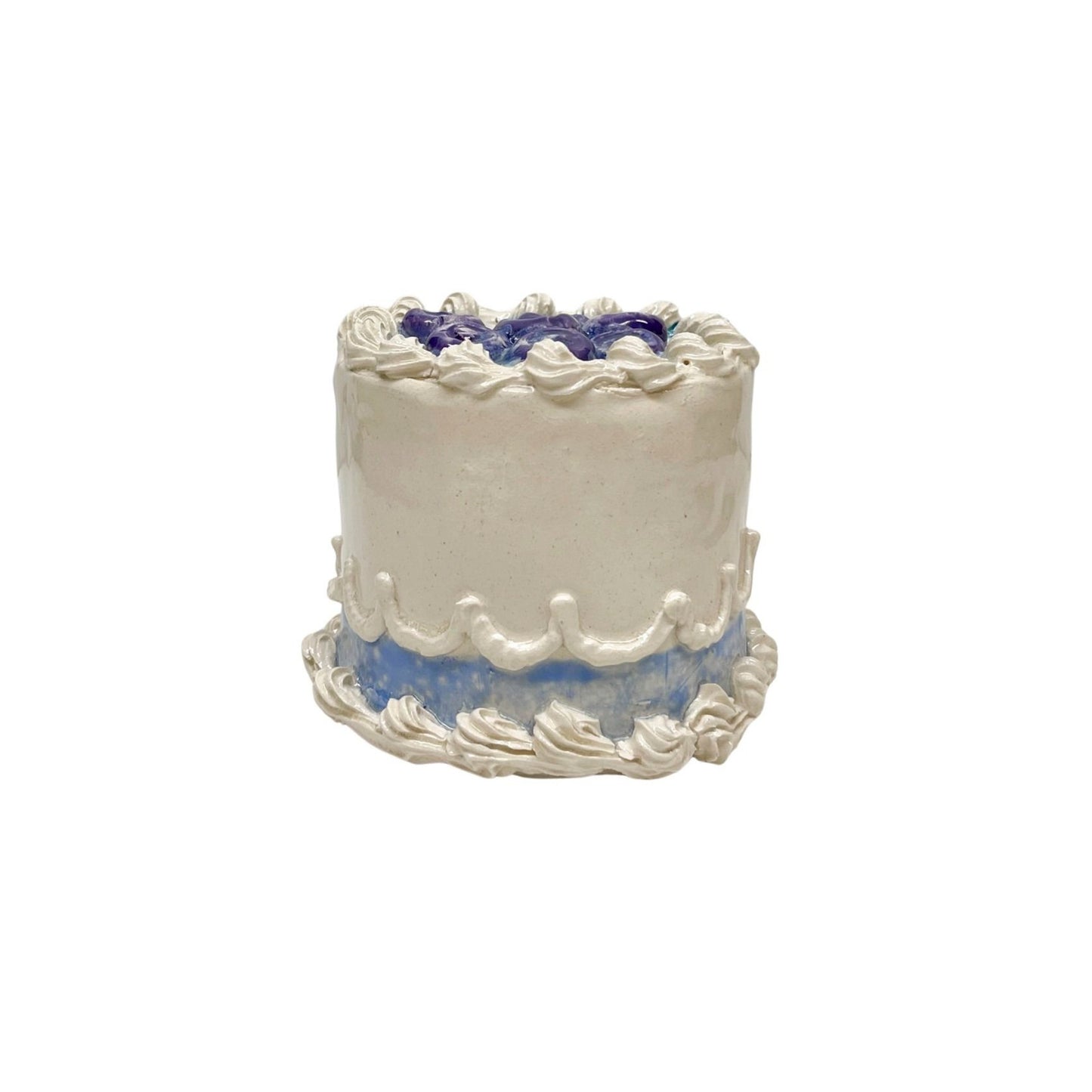 Petite Blueberry Topped Stripe Cake 11
