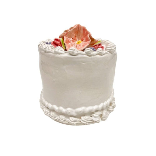 Pink Flowers And Lavender Topped Cake 16