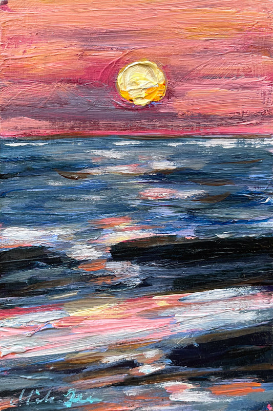 Winter Surf Sunset