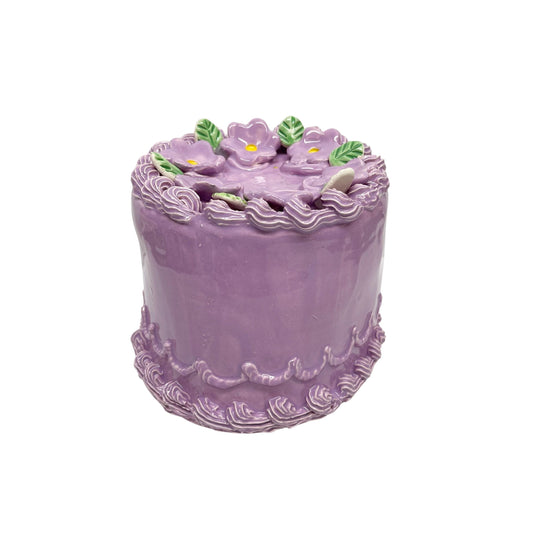 Floral Topped Lavender Cake 42