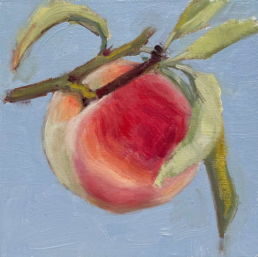 Peach on Blue