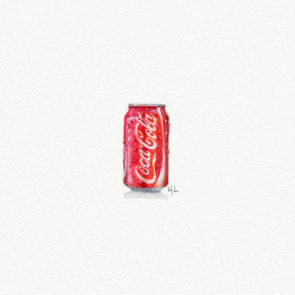 Coke Can Miniature Watercolor Print