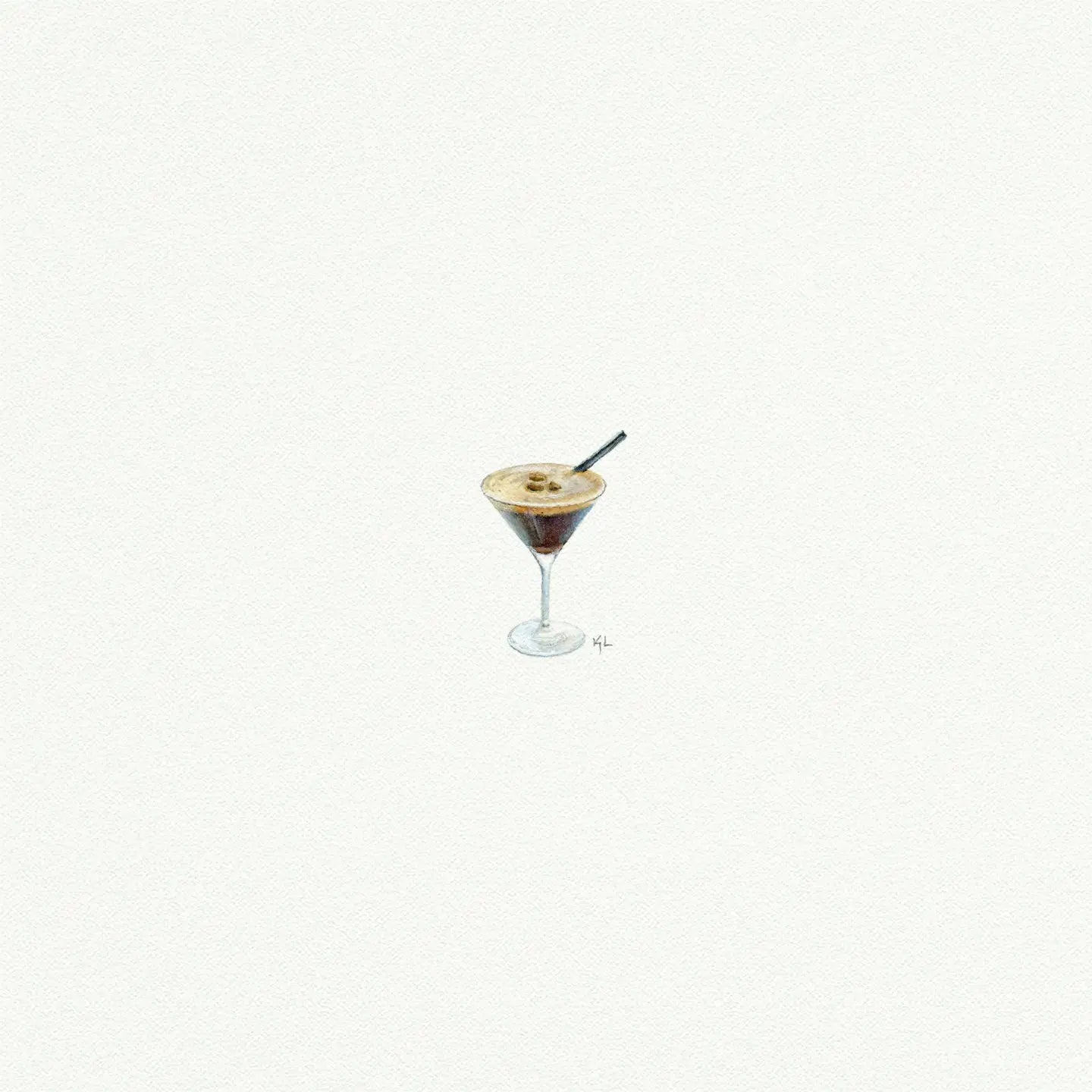 Espresso Martini Miniature Watercolor Print