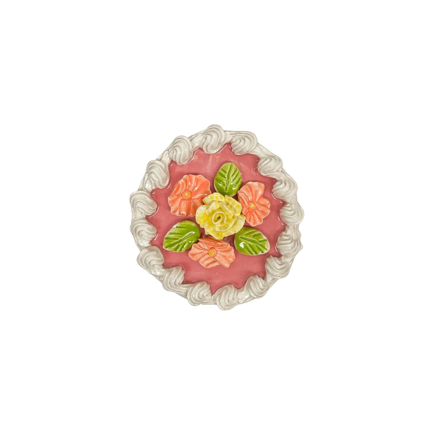 Petite Flower Topped Stripe Cake 10