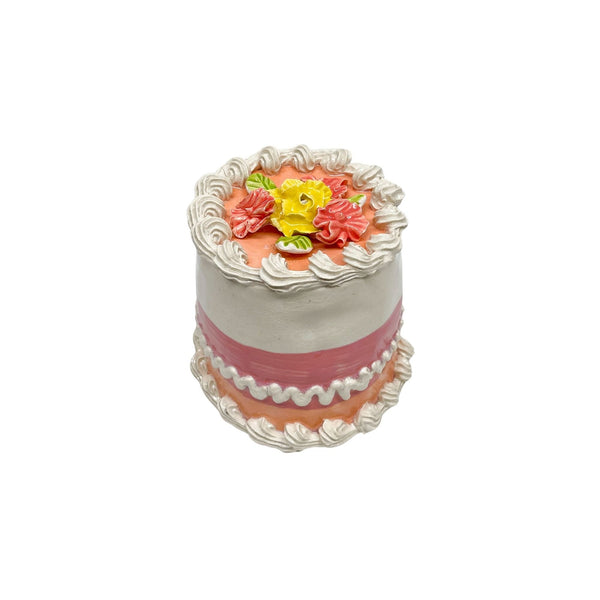 Petite Flower Topped Stripe Cake 9